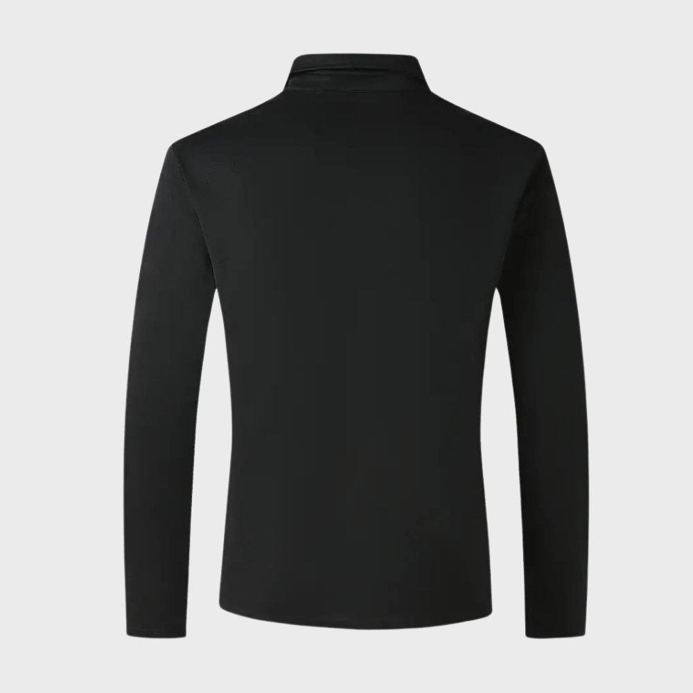 Langarm-Polohemd – halbe Knopfleiste – Umlegekragen – Langarmhemd – Herrenhemden-Chaps Herrenmode