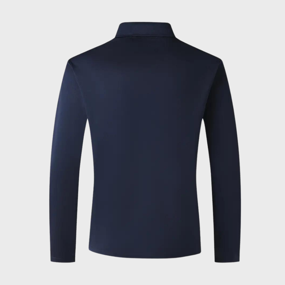 Langarm-Polohemd – halbe Knopfleiste – Umlegekragen – Langarmhemd – Herrenhemden-Chaps Herrenmode