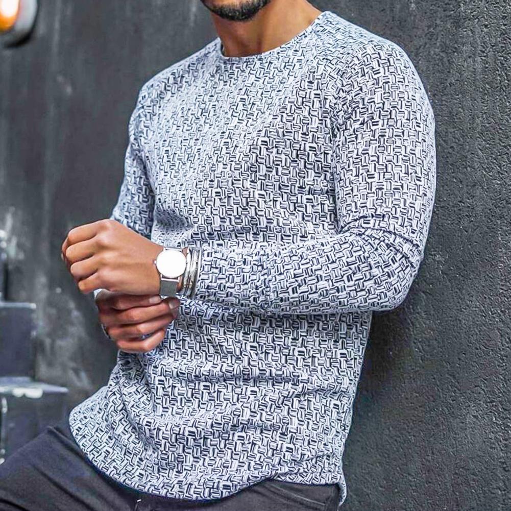 Langarm-T-Shirt | Rundhalsausschnitt | Pullover | Sweater | Herrenbekleidung-Breite Streifen-S-Chaps Herrenmode