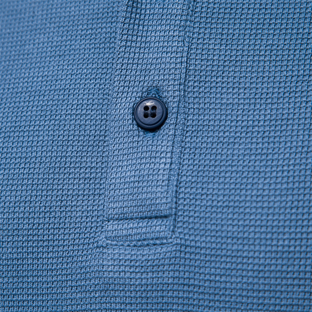 Langarm-T-Shirt - Schlichtes Langarmhemd mit Viertelknopf für Männer-Chaps Herrenmode