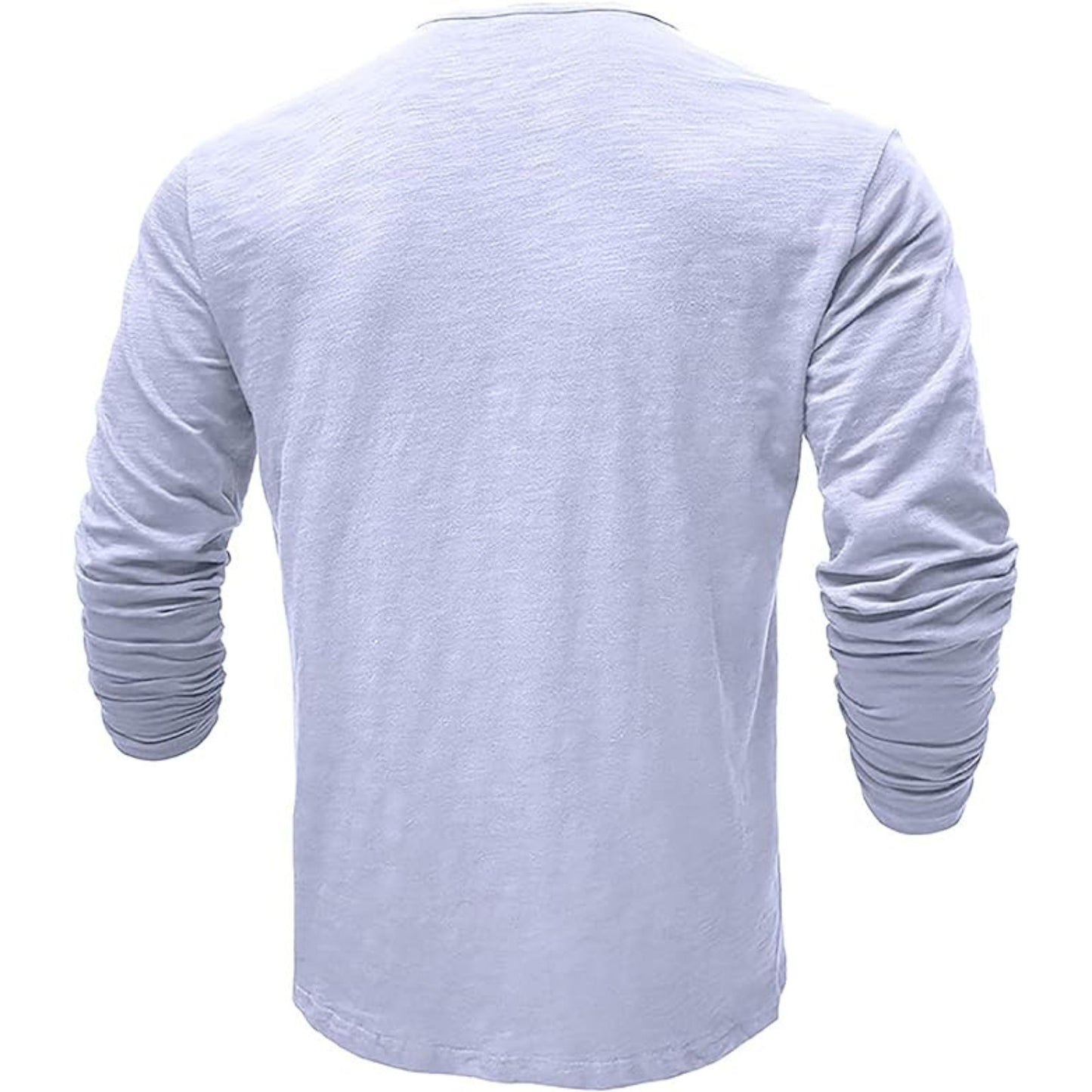 Langärmeliges T-Shirt - Herren Casual Plain Buttoned Up Henley Shirt-Chaps Herrenmode