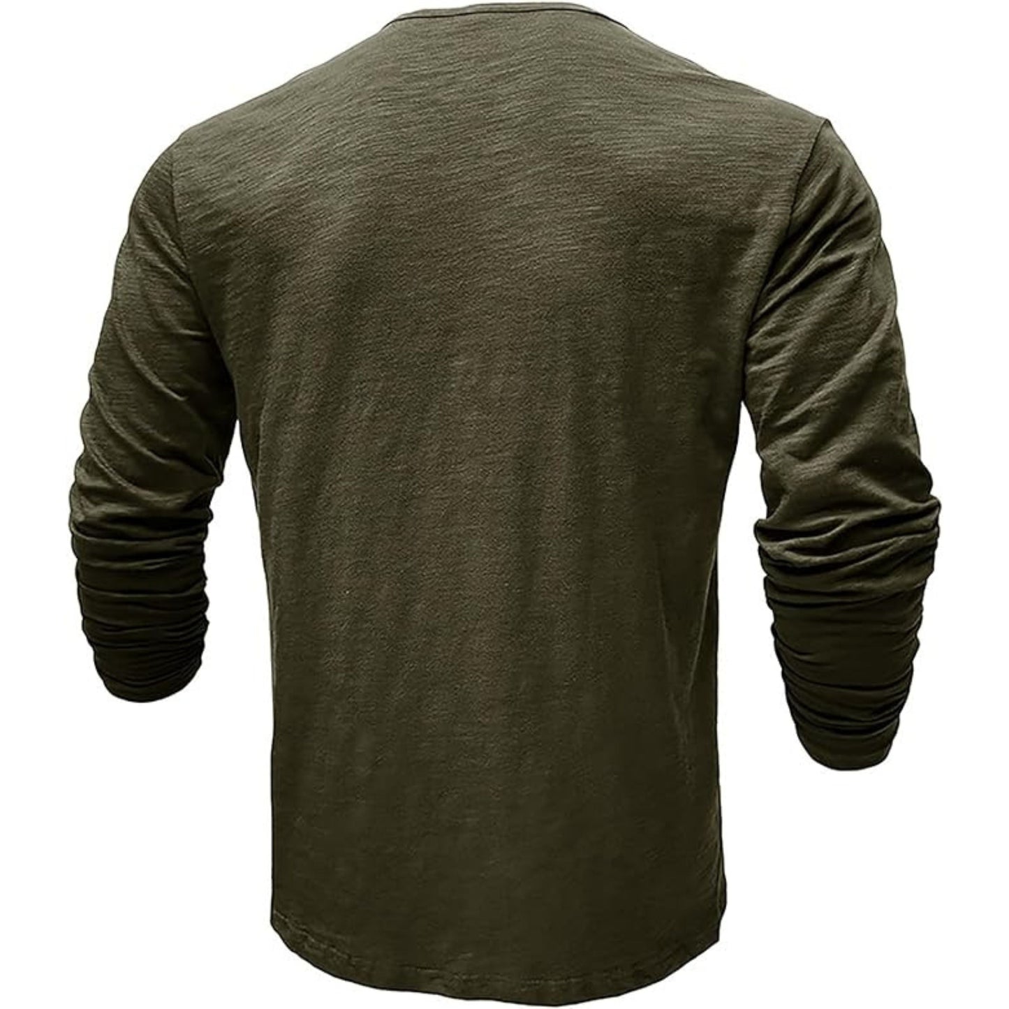 Langärmeliges T-Shirt - Herren Casual Plain Buttoned Up Henley Shirt-Chaps Herrenmode