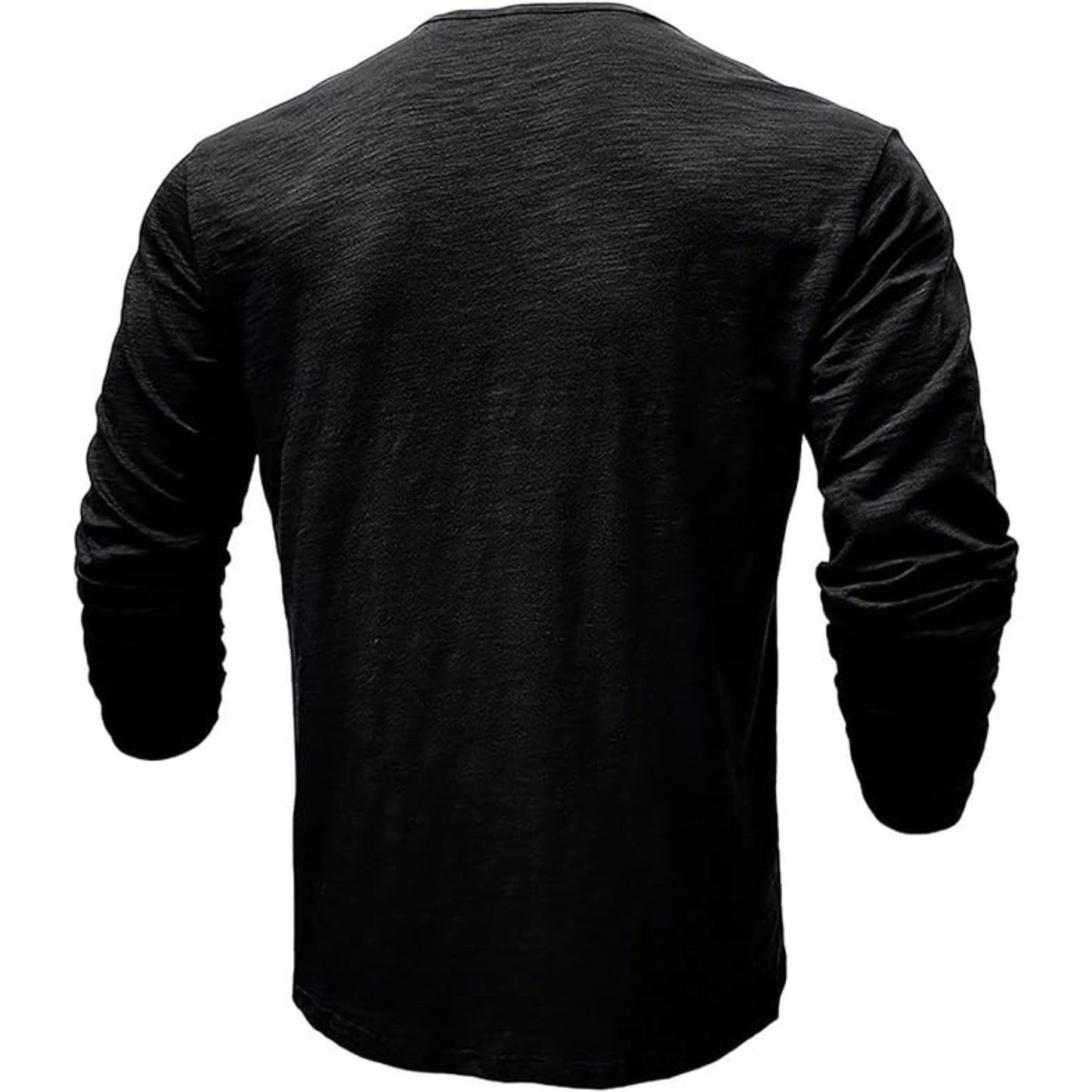 Langärmeliges T-Shirt - Herren Casual Plain Buttoned Up Henley Shirt-Chaps Herrenmode