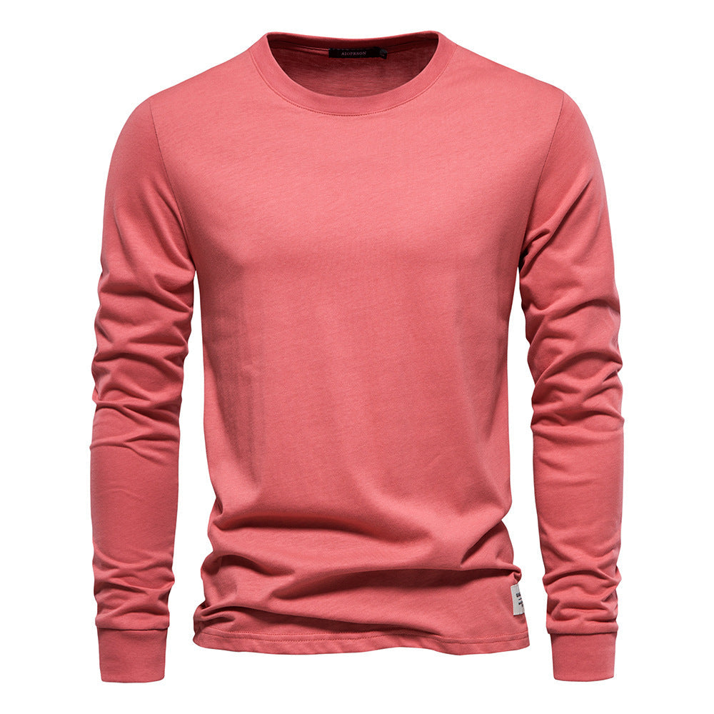 Langarmhemd – Rundhalsausschnitt – Klassisch – Herrenhemd – Herrenbekleidung-Rot-S-Chaps Herrenmode