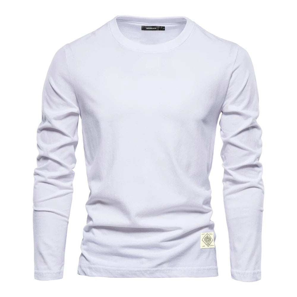 Langarmhemd – Rundhalsausschnitt – Klassisch – Herrenhemd – Herrenbekleidung-Weiß-S-Chaps Herrenmode