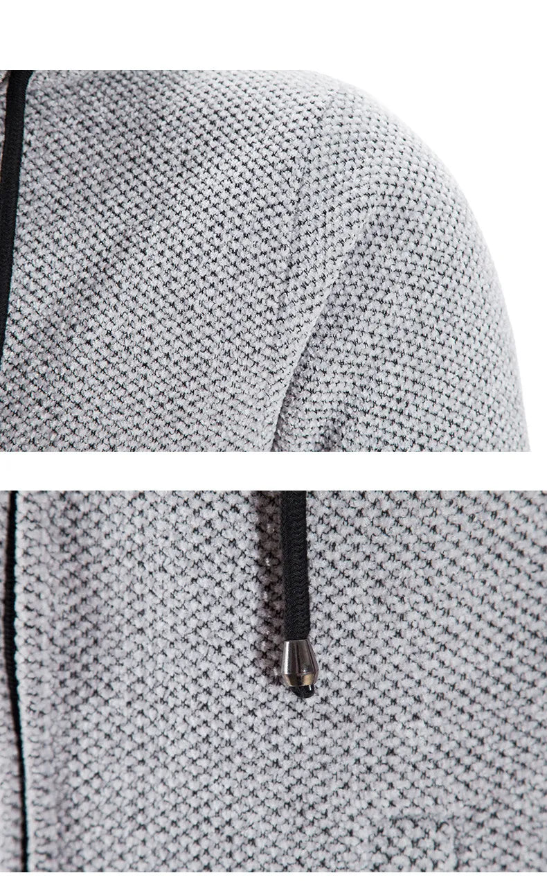 Lange Strickjacke - Herren Kapuzen-Zip-Up - Strickjacke-Chaps Herrenmode