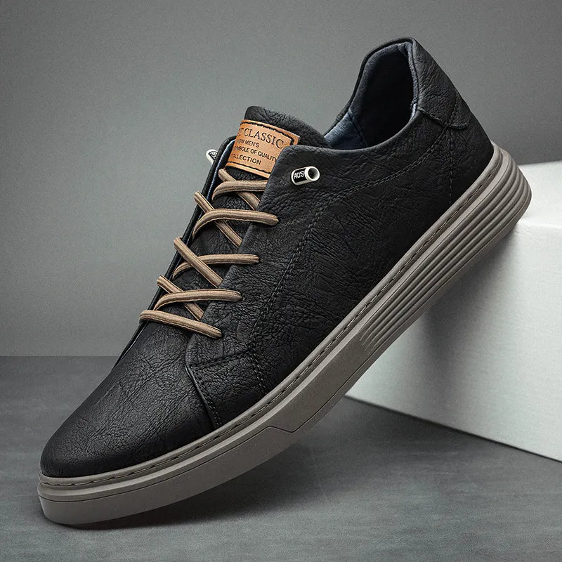 Leder-Sneaker | Alltag | Laufen | Slipper-Sneaker | Herrenschuhe-Schwarz-36-Chaps Herrenmode