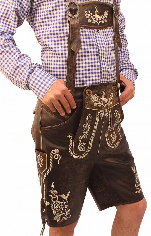 Lederhosen Outfit - Braun - Festival - Oktoberfest Outfit - Oktoberfest Outfit für Jungs-Chaps Herrenmode