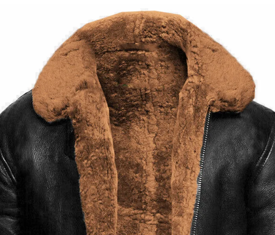 Lederjacke | Fell gefüttert | Zip-Up | Winter Lederjacke | Herren Lederjacke-Chaps Herrenmode