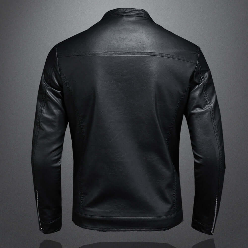Lederjacke - Herren Zip-Up Moto Biker Jacke-Chaps Herrenmode