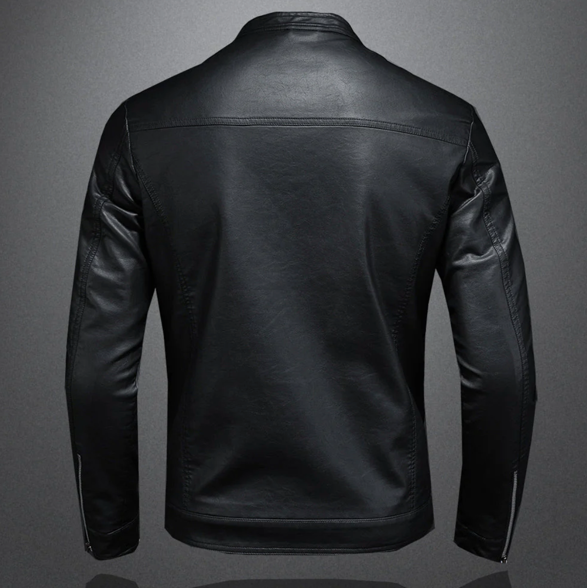 Lederjacke – Reißverschluss – Slim Fit – Bikerjacke – Herren-Lederjacke-Chaps Herrenmode