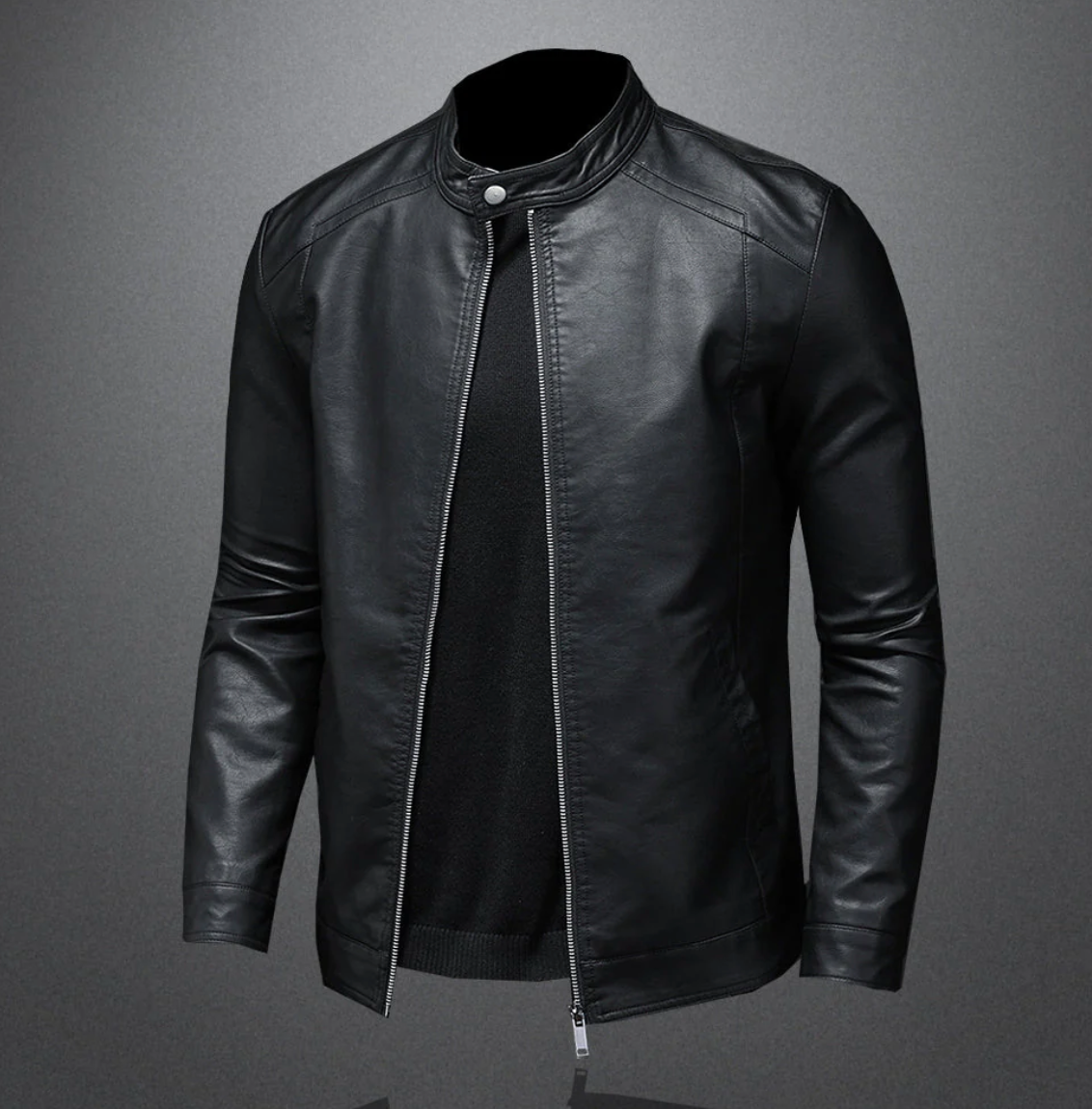 Lederjacke – Reißverschluss – Slim Fit – Bikerjacke – Herren-Lederjacke-Chaps Herrenmode