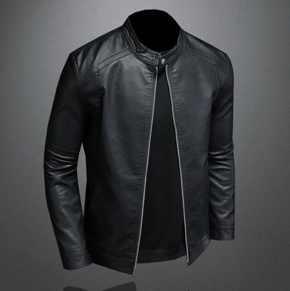 Lederjacke – Reißverschluss – Slim Fit – Bikerjacke – Herren-Lederjacke-Chaps Herrenmode