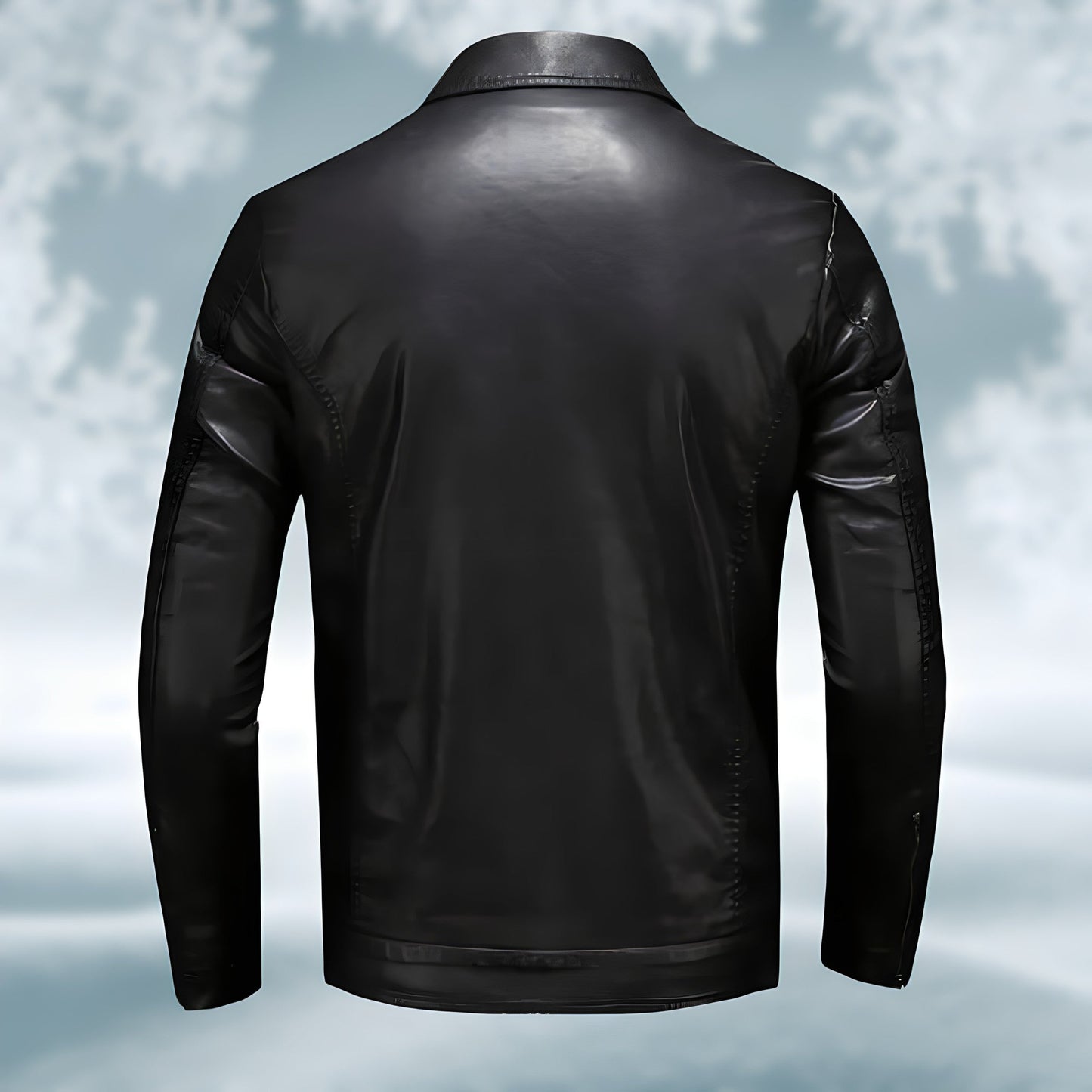 Lederjacke - Slim Zip-Up Stretch Lederjacke für Männer-Chaps Herrenmode