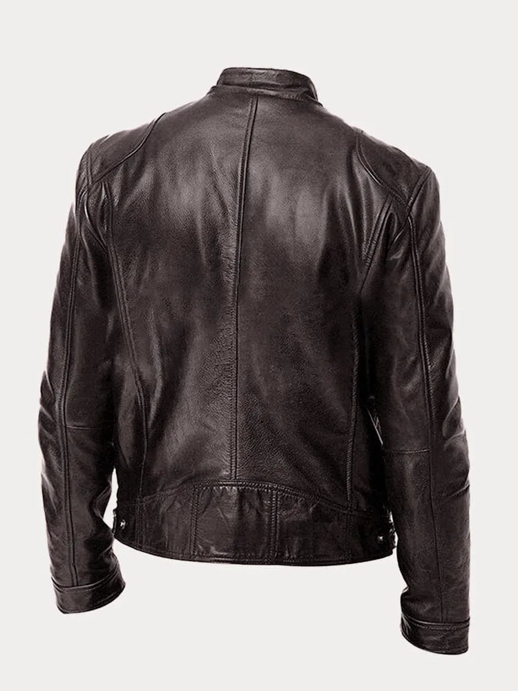 Lederjacke | Zip-Up | Regular Fit | Bikerjacke | Herren Lederjacke-Chaps Herrenmode