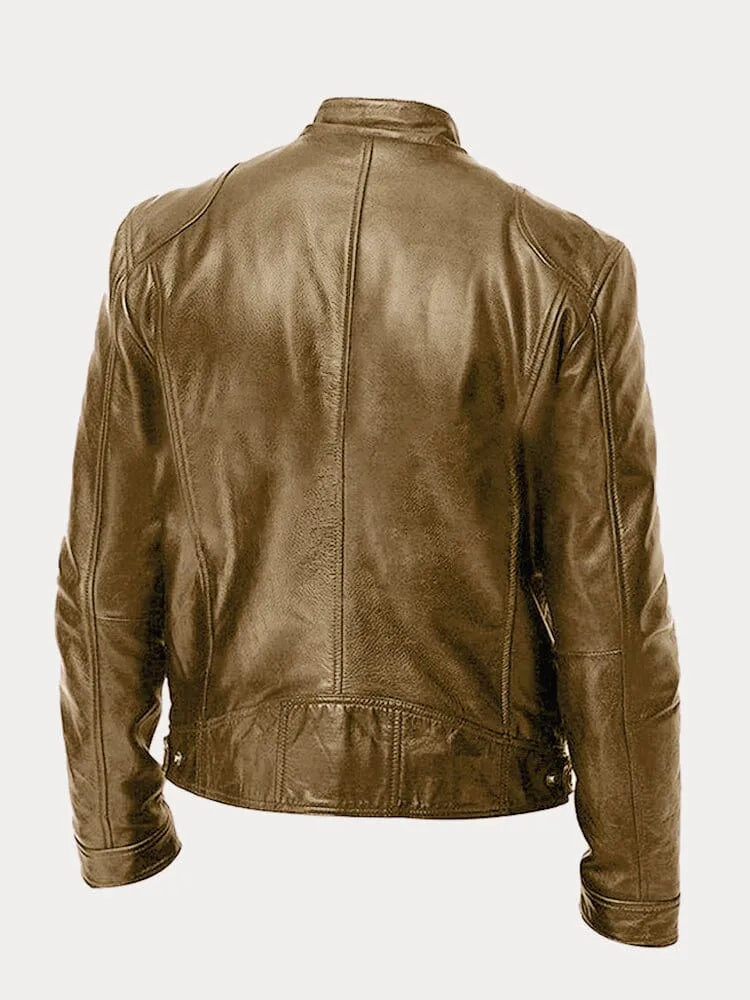 Lederjacke | Zip-Up | Regular Fit | Bikerjacke | Herren Lederjacke-Chaps Herrenmode