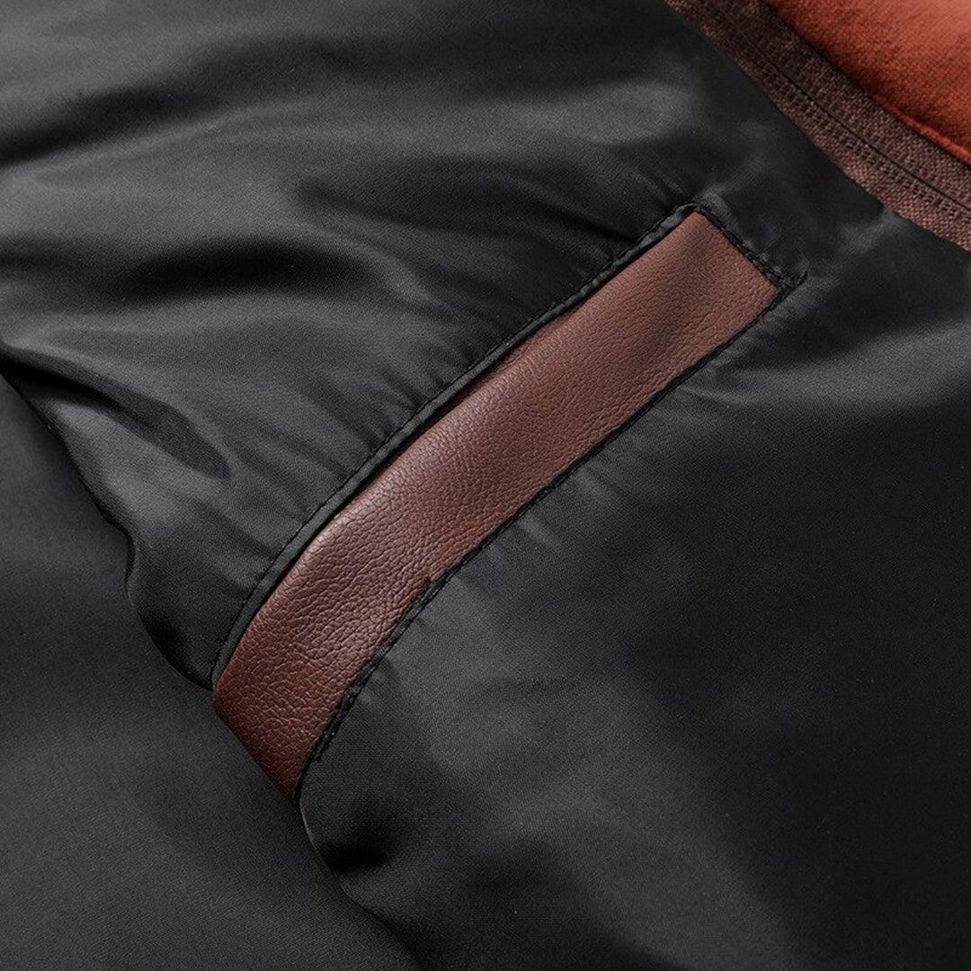 Lederjacke – mit Kapuze – mit Reißverschluss – Bikerjacke – Herrenlederjacke-Chaps Herrenmode