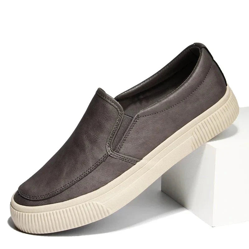 Lederschuhe - Bequeme Herren-Schuhe mit Gummisohle-Grau-38-Chaps Herrenmode