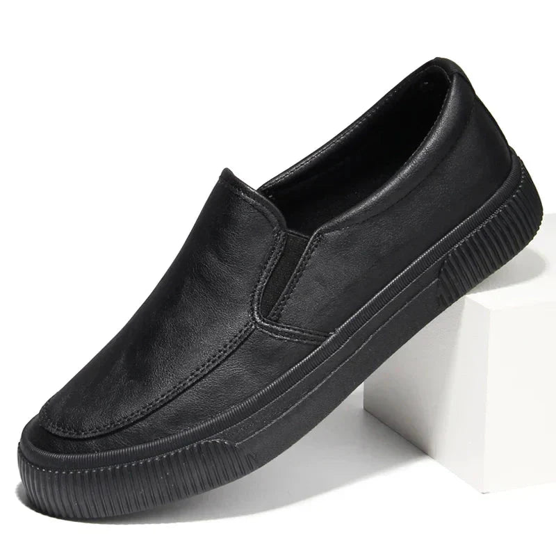 Lederschuhe - Bequeme Herren-Schuhe mit Gummisohle-Schwarz-38-Chaps Herrenmode