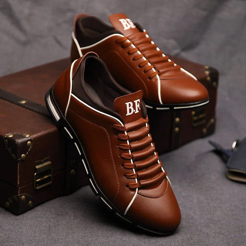 Lederschuhe – Slip-On – Leder – Sneakers – Freizeitschuhe für Herren-Braun-38-Chaps Herrenmode