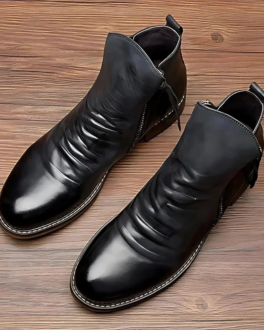 Lederstiefel – Stylisch – Reißverschluss – Stiefeletten – Herrenstiefel-Chaps Herrenmode