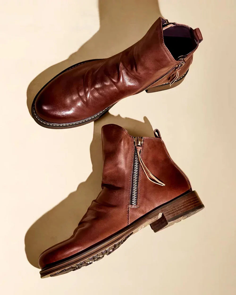 Lederstiefel – Stylisch – Reißverschluss – Stiefeletten – Herrenstiefel-Chaps Herrenmode
