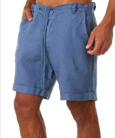 Leinen-Shorts – Leichte Baumwoll-Shorts für Männer für den Sommer-Blau-XS-Chaps Herrenmode