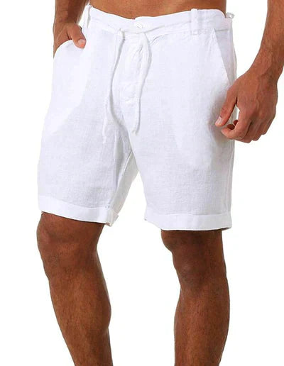 Leinen-Shorts – Leichte Baumwoll-Shorts für Männer für den Sommer-Weiß-XS-Chaps Herrenmode