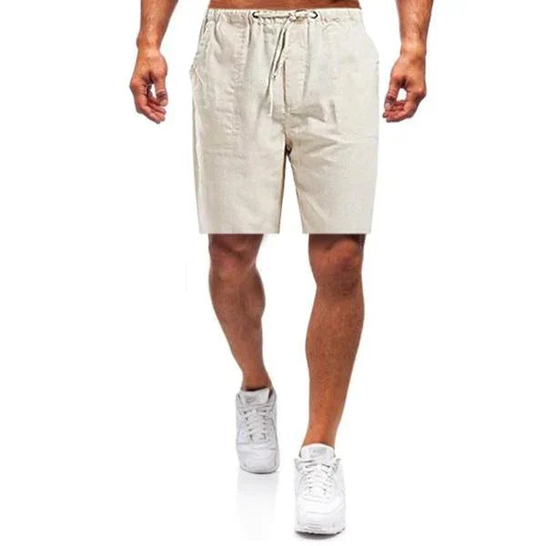 Leinen Shorts | Loose Fit | Drawstring | Sommer Shorts | Herren Shorts-Beige-S-Chaps Herrenmode