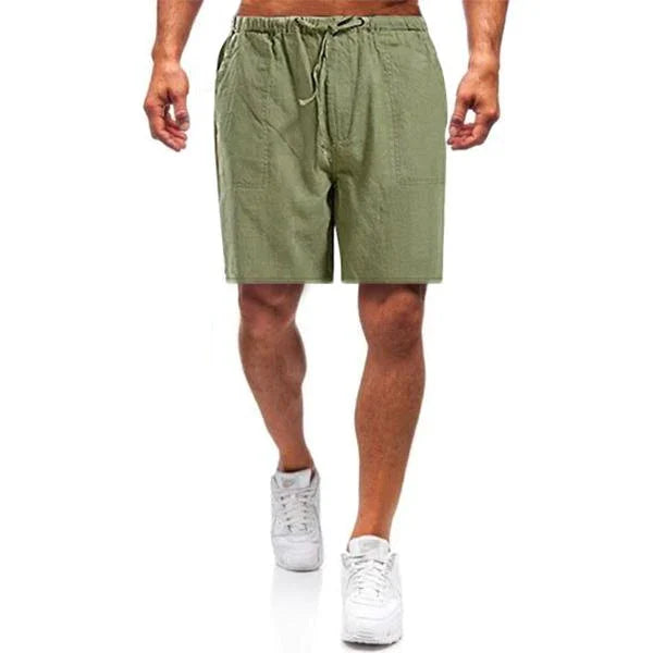 Leinen Shorts | Loose Fit | Drawstring | Sommer Shorts | Herren Shorts-Hellgrün-S-Chaps Herrenmode