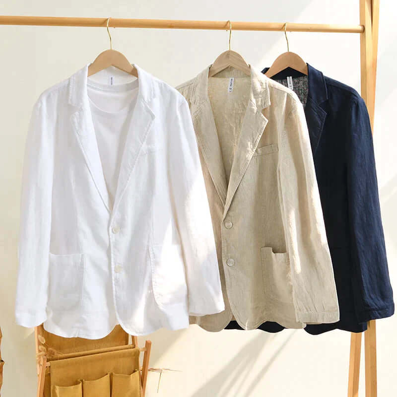 Leinenblazer – Leichte, lässige Einreiher-Blazerjacke für Herren-Chaps Herrenmode
