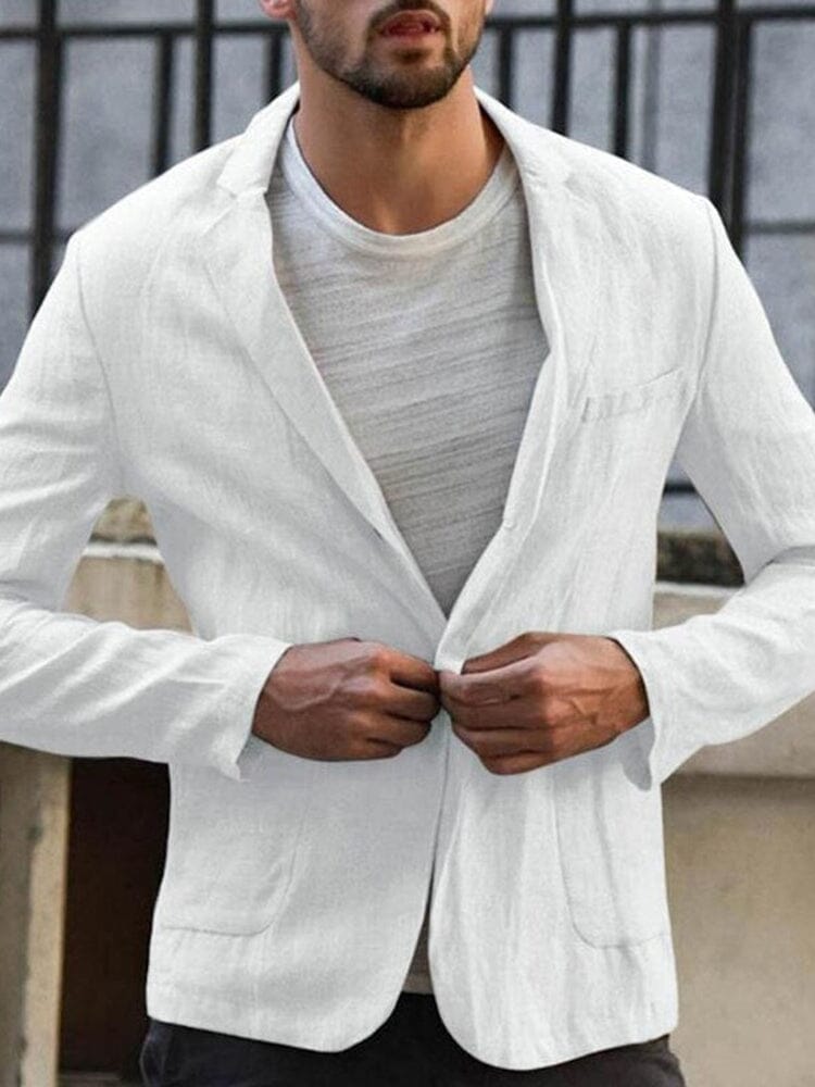 Leinenblazer - Leichtgewicht - Einreihig - Herrenblazer - Balzerjacke-Chaps Herrenmode