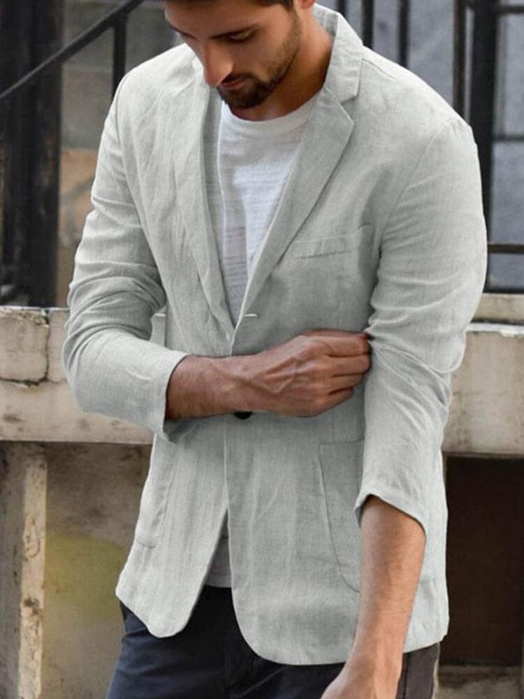 Leinenblazer - Leichtgewicht - Einreihig - Herrenblazer - Balzerjacke-Chaps Herrenmode