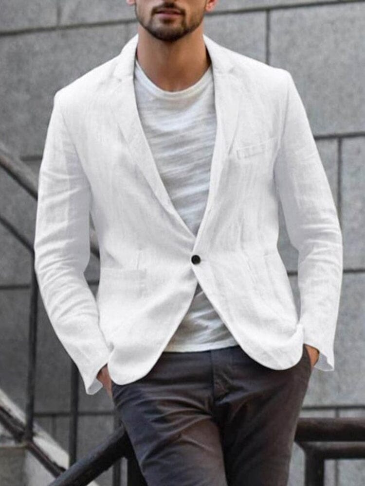 Leinenblazer - Leichtgewicht - Einreihig - Herrenblazer - Balzerjacke-Chaps Herrenmode