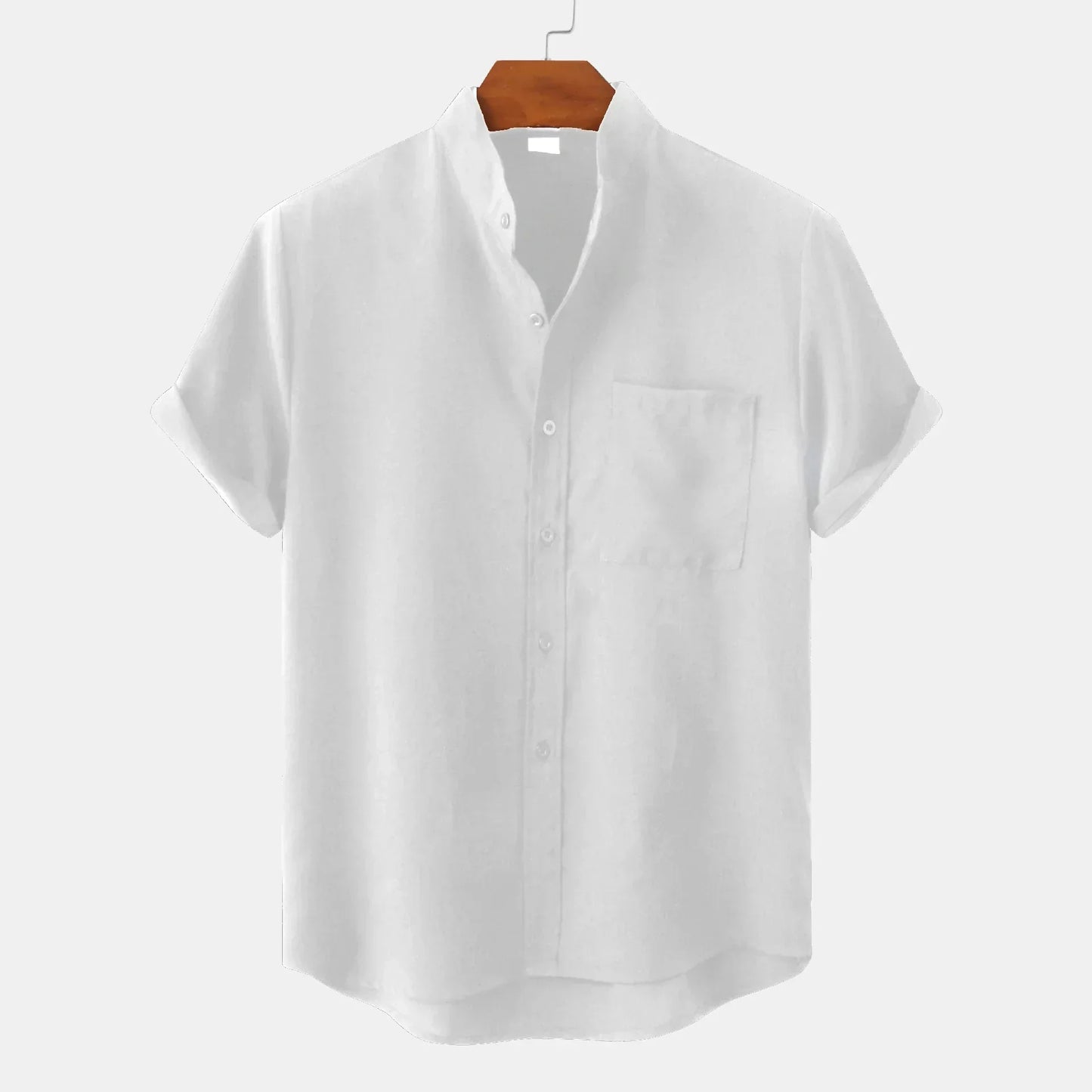 Leinenhemd | Knopfleiste | Baumwolle | Kurzarmhemd | Herrenbekleidung-Chaps Herrenmode