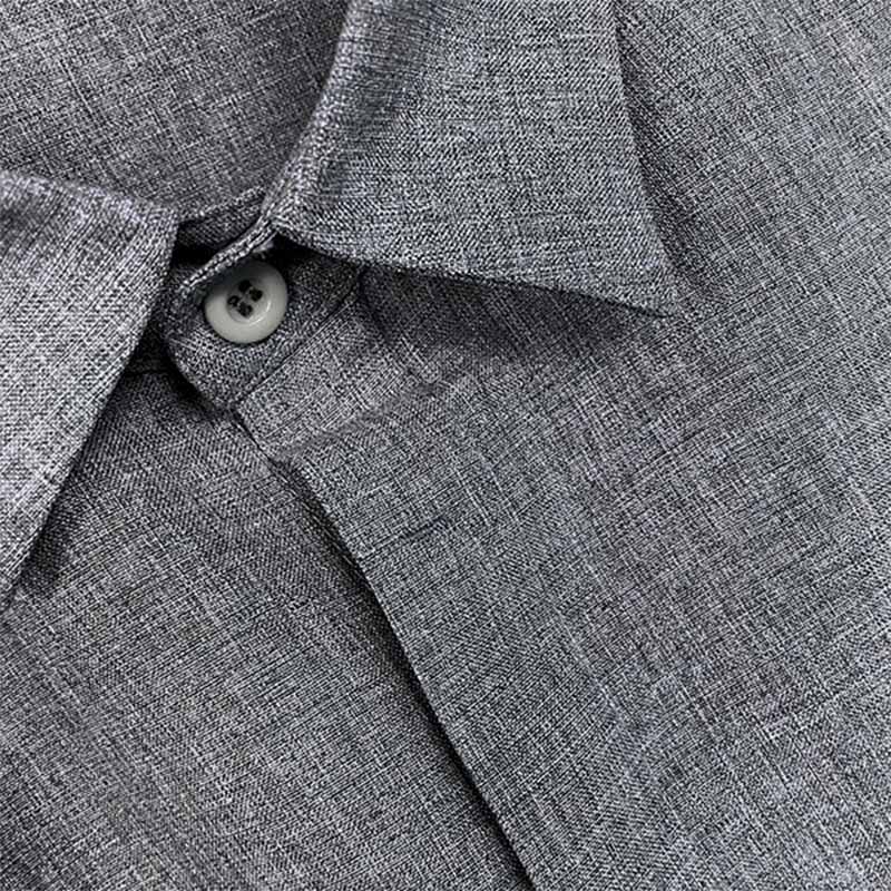 Leinenhemd - Kurzärmeliges Sommerhemd mit Knopfleiste für Männer-Chaps Herrenmode