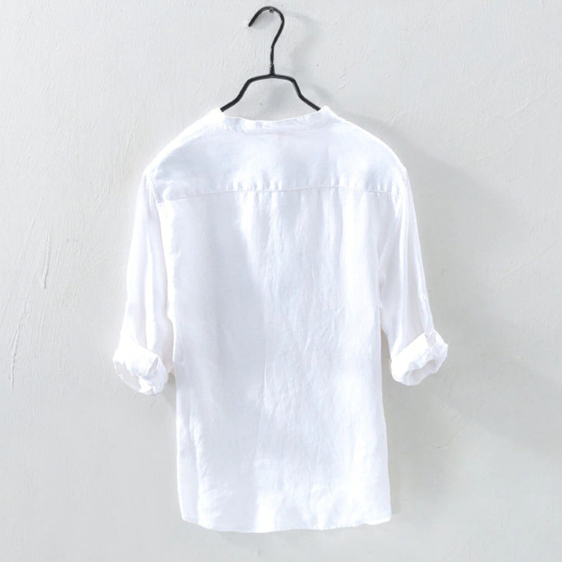 Leinenhemd | Zugeknöpft | Langarm | Sommerhemd | Herrenhemd-Chaps Herrenmode