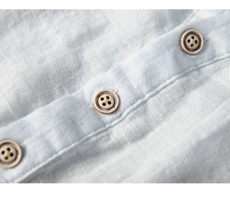Leinenhemd – mit Knöpfen – leicht – Kurzarmhemd – Herrenhemden-Chaps Herrenmode