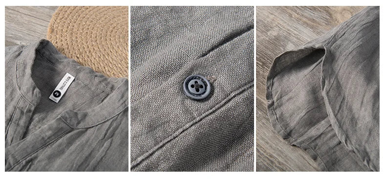Leinenhemd – mit Knöpfen – leicht – Kurzarmhemd – Herrenhemden-Chaps Herrenmode