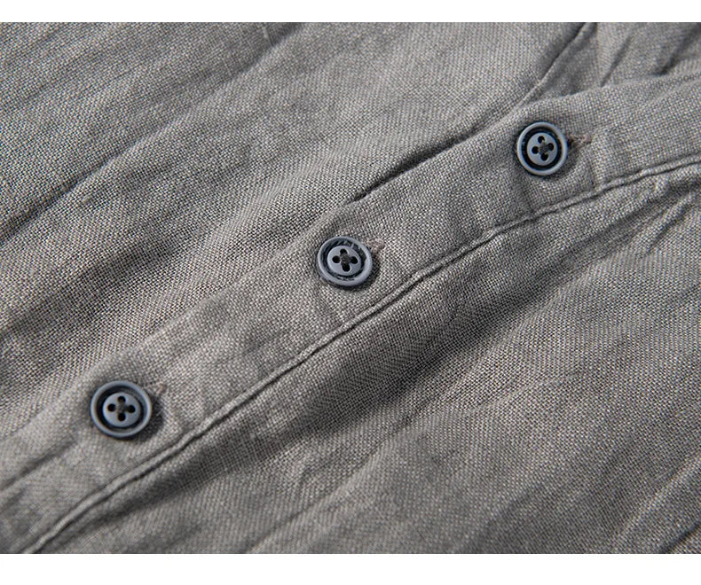 Leinenhemd – mit Knöpfen – leicht – Kurzarmhemd – Herrenhemden-Chaps Herrenmode