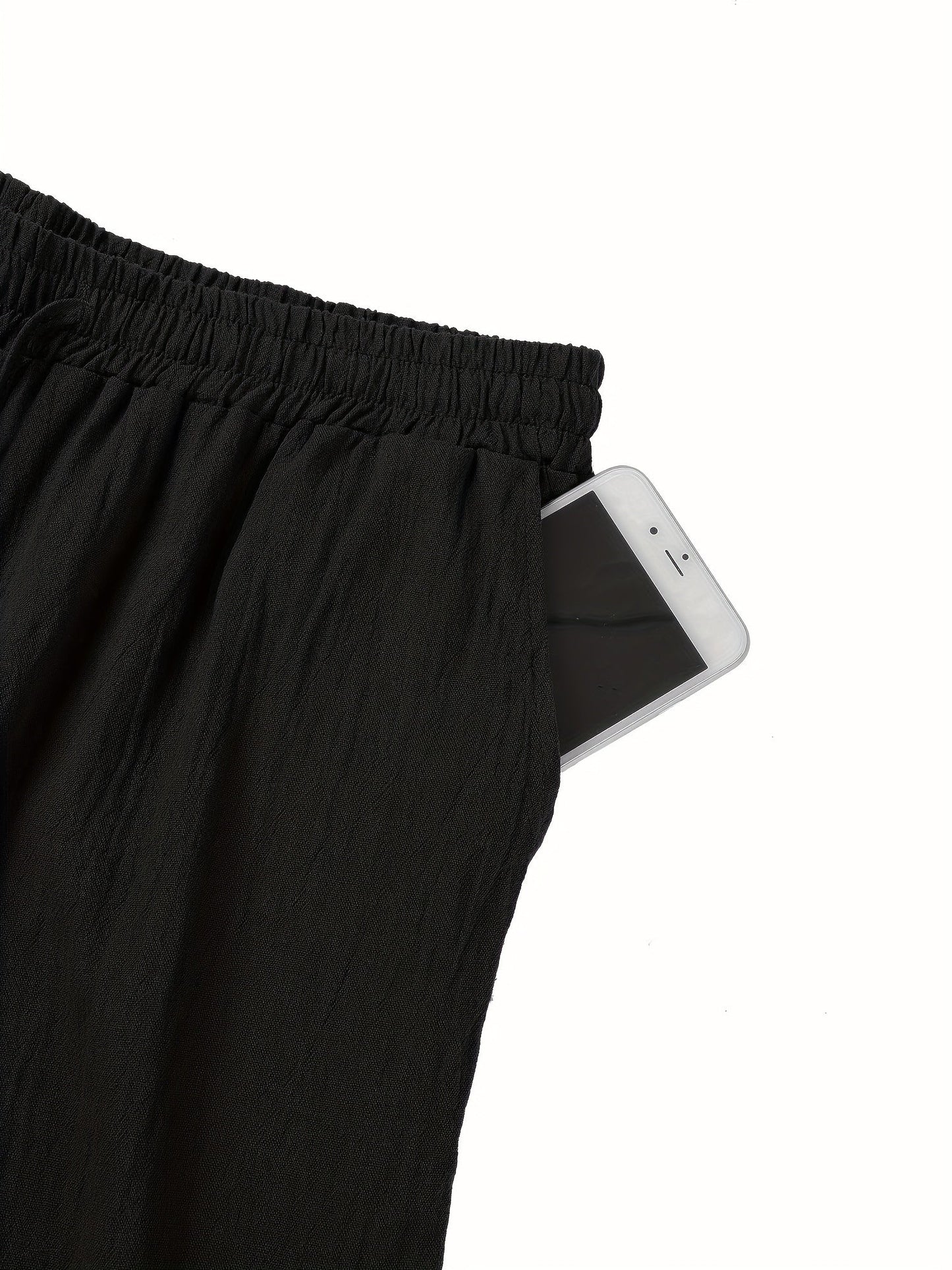 Leinenhose | Elastischer Bund | Kordelzug | Locker sitzende Hose | Herrenhose-Chaps Herrenmode