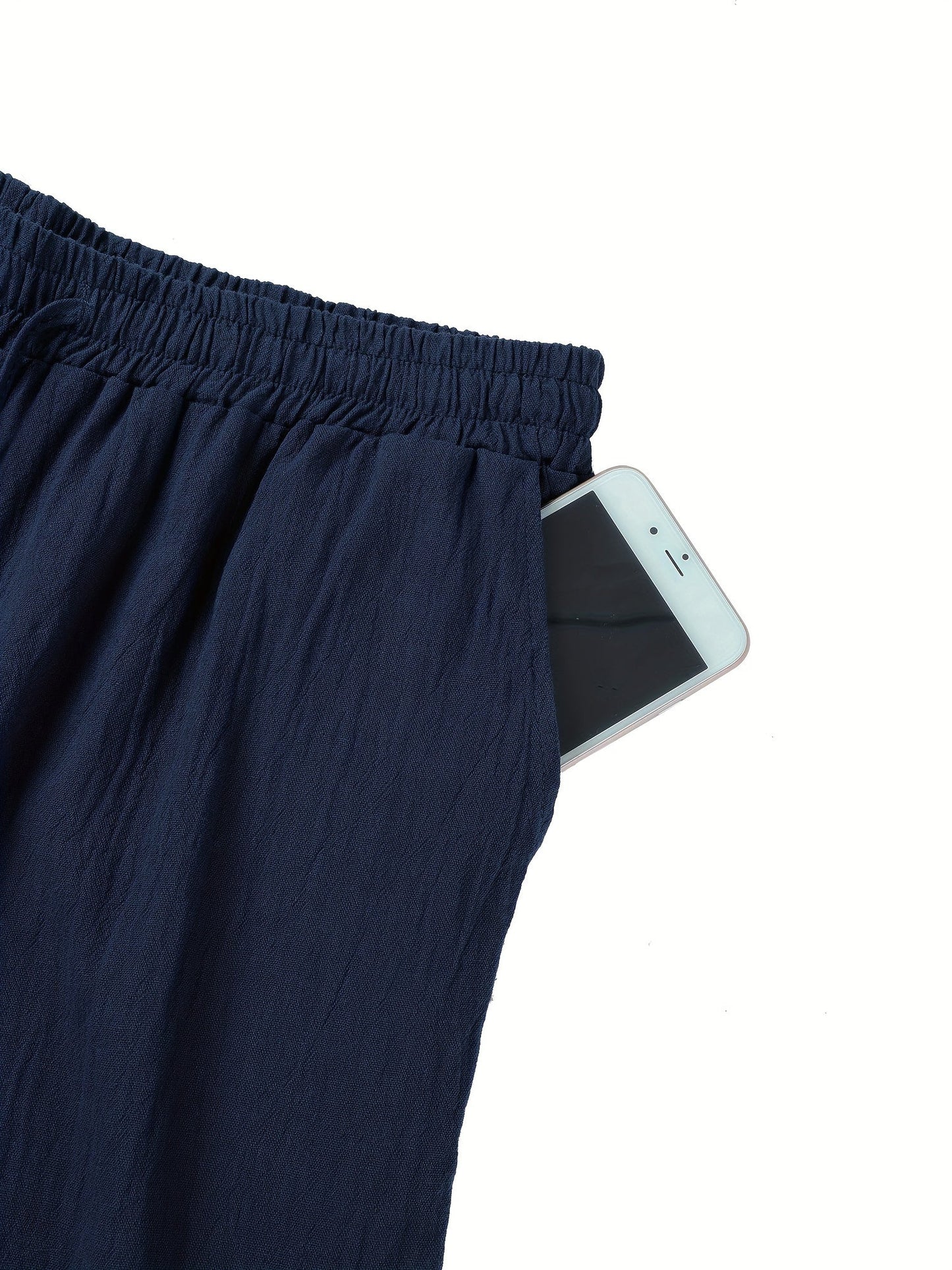 Leinenhose | Elastischer Bund | Kordelzug | Locker sitzende Hose | Herrenhose-Chaps Herrenmode