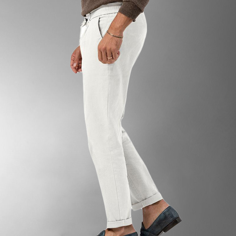 Leinenhose - Herren-Freizeithose aus Leinen mit Kordelzug für den Sommer-Chaps Herrenmode