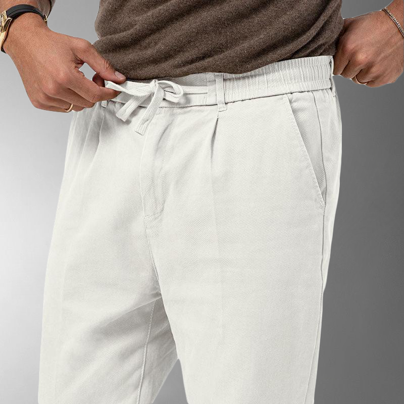 Leinenhose - Herren-Freizeithose aus Leinen mit Kordelzug für den Sommer-Chaps Herrenmode
