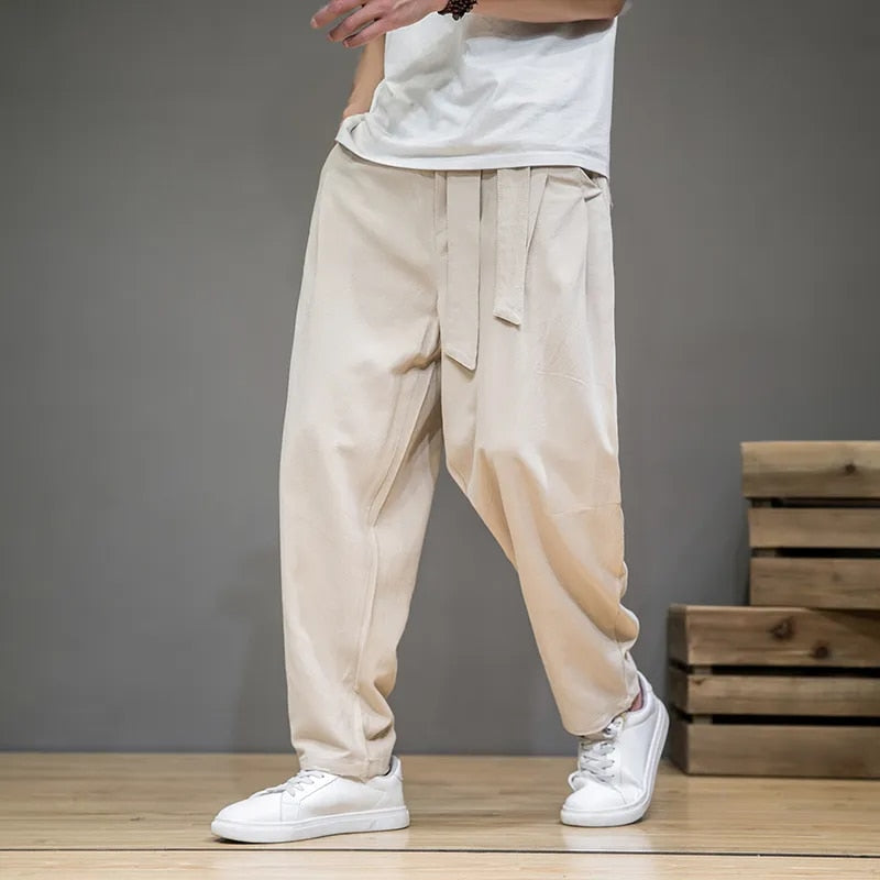 Leinenhosen | Loose Fit | Lightweight | Baggy Pants | Herrenhosen-Chaps Herrenmode
