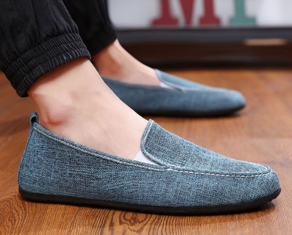 Loafers - Rutschfest - Slipper - Wildleder Loafers - Herren Loafers-Hellblau-36-Chaps Herrenmode