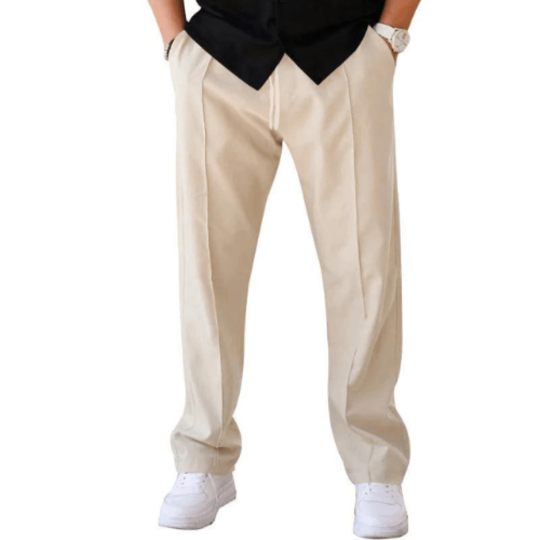 Loose Fit Hose - Casual - Gerades Bein - Sommerhose - Herrenhosen-Aprikose-S-Chaps Herrenmode