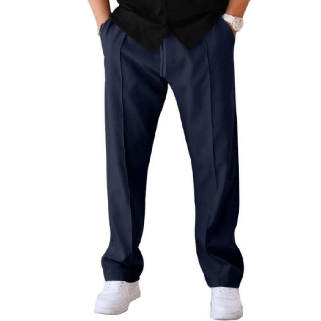Loose Fit Hose - Casual - Gerades Bein - Sommerhose - Herrenhosen-Dunkelblau-S-Chaps Herrenmode