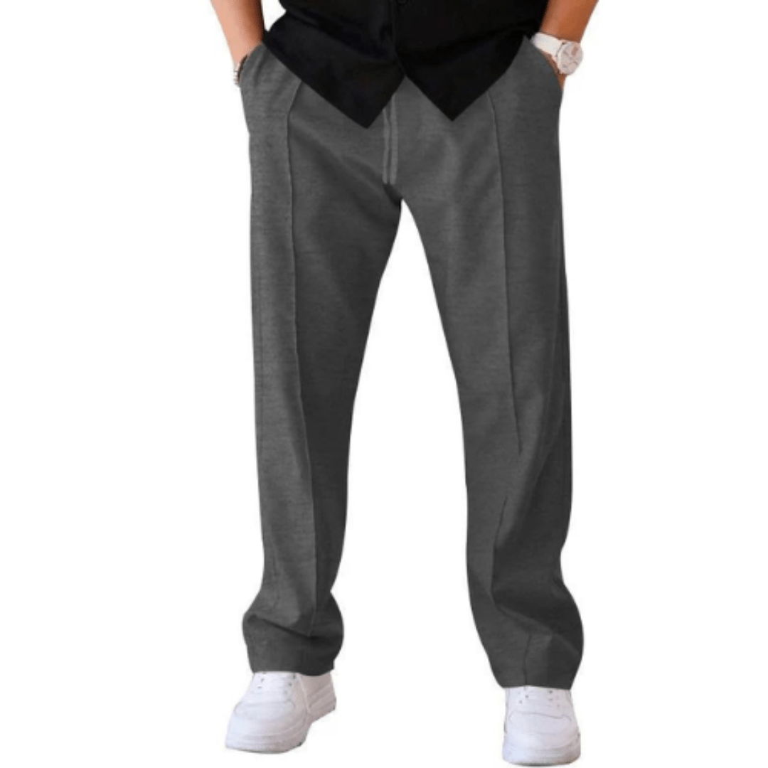 Loose Fit Hose - Casual - Gerades Bein - Sommerhose - Herrenhosen-Dunkelgrau-S-Chaps Herrenmode