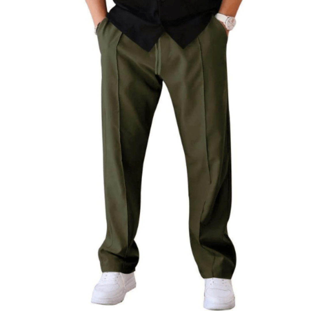 Loose Fit Hose - Casual - Gerades Bein - Sommerhose - Herrenhosen-Grün-S-Chaps Herrenmode
